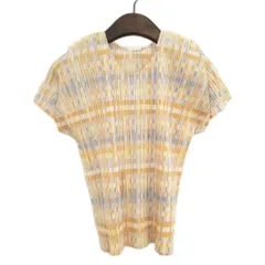 【中古】プリーツプリーズ イッセイミヤケ PP51-JK632 総柄 プリーツ プルオーバー カットソー トップス 3 イエロー系 プリーツプリーズ PLEATS PLEASE イッセイミヤケ PP51-JK632 総柄