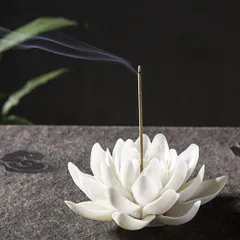 香炉 お香立て 蓮の花 ホワイト 蓮華 風水 開運 線香立て オブジェ 幸運ロータス 金運 幸運蓮華 アジアン 香炉に合う 雑貨 仏具 お香 中国 インセンスホルダー 蓮 ロータス インドネシア アジアン雑貨 アジアンインテリア