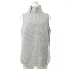 ザラ ZARA タグ付き ハイネック ツイードノースリーブブラウス カットソー M グレー 0911 ■YHS1