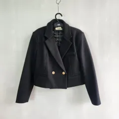 ROOKIE ブラック クロップド ジャケット ブレーザー レディース S