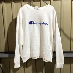 1195 Champion REVERSE WEAVE トレーナー ホワイト XL チャンピオン リバースウィーブ スウェット 刺繍ロゴ 裏起毛 古着卸 アメリカ仕入