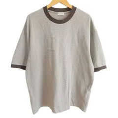 B&Y ユナイテッドアローズ BEAUTY&YOUTH ビューティー&ユース 美品 ミジンボーダー リンガー Tシャツ カットソー 切替 リブ 半袖 XL 灰 グレー 系 0916