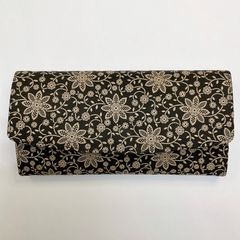 未使用】印傳屋 INDEN-YA 長財布 鹿革 ピンク漆 クレマチス柄 ち18
