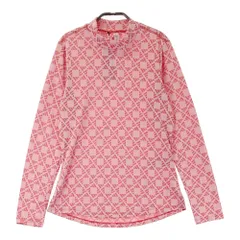 サイズ：M ADIDAS GOLF アディダスゴルフ IS9685 2024年 長袖モックネックTシャツ 総柄 ピンク系 [240101474724] ゴルフウェア レディース ストスト