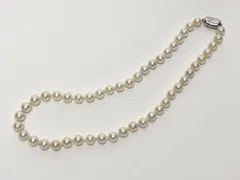 M47  【テリ強＆美品】　あこや真珠　パールネックレス  8.5-9.0ｍｍ SV刻印　＃鑑別書付き＃大珠