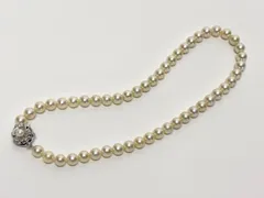 M49  【テリ強＆美品】　あこや真珠　パールネックレス  8.0-8.5ｍｍ SV刻印　＃鑑別書付き＃大珠