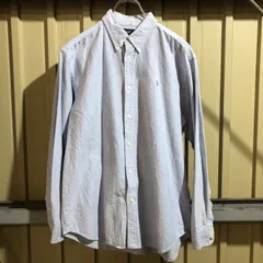 1198 Ralph Lauren 長袖シャツ 水色 size20 S〜M 相当 ラルフローレン ドレスシャツ ワンポイント 刺繍ロゴ ポロポニー 古着卸 アメリカ仕入