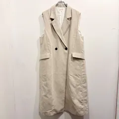 DRESSTERIOR ドレステリア ダブルロングベスト 麻 コットン 生成り ナチュラルカラー サイズ38【送料込み】のサムネイル