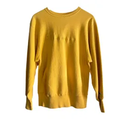 Champion Reverse Weave 刺繍ロゴ クルーネックスウェット90s  USA製 マスタード L