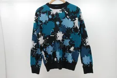 中古 メンズ パーリーゲイツ PEARLY GATES セーター 4(M) 紺×ブルー系 長袖クルーネックニット ペイント風