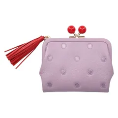 財布 レディース がま口財布 ラベンダー ドット ペルケ Perche アンビリオン アクリル玉 本革 革 おしゃれ さいふ お財布 小銭入れ がま口のサムネイル