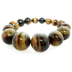 ★極太タイガーアイブレスレット※ＬＬサイズ：内径約１９～２０ｃｍ選択可能【高級１８ｍｍ珠、高級１６ｍｍ珠、高級１４ｍｍ珠、高級１２ｍｍ珠】虎目石 虎眼石 Taiger's Eye パワーストーン 天然石 金運  ギャンブル運 商売運 仕事運 勝負運 ブレスレッ