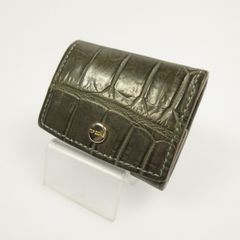 クロコ型押し トラッカーウォレット コンチョ 三つ折財布 ハンドメイド