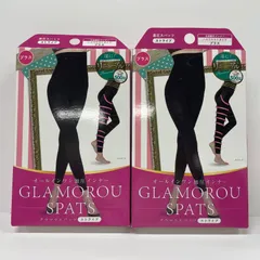 Y3705 GLAMOROUSPATS グラマラスパッツ ストライプ ハイウエストタイプ <サイズ：プラス カラー：ブラック> 計2点