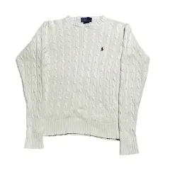 L ポロラルフローレン 白 ケーブルニット