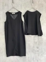 nano universe ナノユニバース ノースリーブブラウス ワンピース セットアップ size36/黒 ■◆ レディース
