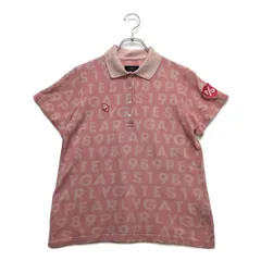 中古 レディース パーリーゲイツ PEARLY GATES 半袖ポロシャツ 1(M) ピンク 鹿の子 ロゴ総柄
