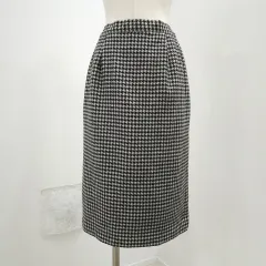 ハウンドトゥース チェック ウール Hライン スカート