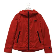 中古 レディース パーリーゲイツ PEARLY GATES ブルゾン 0(S) 赤 レッド 中綿入り フード付き 2WAY 裏起毛 防寒 アウター