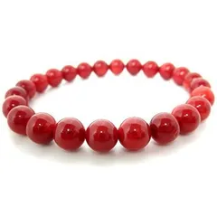 ★赤サンゴブレスレット【高級８ｍｍ珠】※内径サイズ：約１４〜１８ｃｍ選択可能 赤珊瑚 ブレスレット 赤さんご ブレスレット レッドコーラル Red Coral パワーストーン 天然石 ブレスレット 金運祈願 ブレスレット 安産祈願 災難厄除祈願