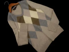 BURBERRY バーバリー LONDON ウール100% アーガイル柄 ニット セーター size1/ベージュ ◇■ レディース