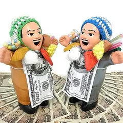 ★本物のエケコ人形 金銀２個セット【金色：１個、銀色：１個】（Ｌサイズ：約２０ｃｍ、製造国：ペルー産） エケッコー エコケ エケコ人形 ミニチュア 小物 開運グッズ 開運アイテム 金運アップ祈願 グッズ アイテム 置物  縁起物 えけこ えけこ人形 タバコ