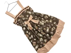 axes femme アクシーズファム 総柄 リボン ジャンパー スカート sizeM/茶 ■■ レディース