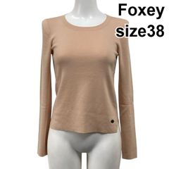 札付き未使用品】フォクシー 白襟ニットトップス シェイプリブ 黒 38