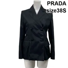 ◇ プラダ PRADA テーラードジャケット ブレザー 長袖 ダブルブレスト 黒 ブラック 38S S 7号 レディース S5Y452のサムネイル