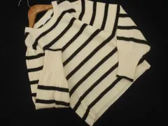 chocol raffine robe ショコラフィネローブ パフスリーブ ボーダー ニット セーター sizeF/オフホワイト ◇■ レディース