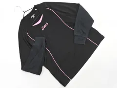 ASICS アシックス ロゴプリント トレーニングウェア カットソー sizeM/黒 ◇■ レディース