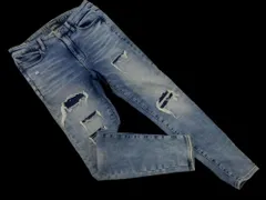 AMERICAN EAGLE アメリカンイーグル ダメージ加工 ストレッチ スキニー デニムパンツ size6/水色 ■■ レディース