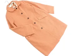 SM2 サマンサモスモス ウール混 襟付き ノーカラー コート sizeF/オレンジ ◇■ レディース