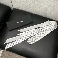 シャネル シルク スリム プチ スカーフ まとめ売り CC ロゴ 白