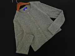BLUE LABEL CRESTBRIDGE ブルーレーベル クレストブリッジ ウール100% ラインストーンボタン カーディガン size38/グレー ◇■ レディース