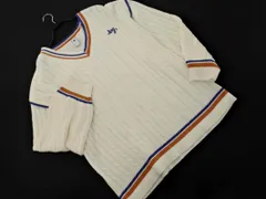 NICOLE CLUB ニコルクラブ Vネック 刺繍 ニット セーター sizeF/白 ◇■ メンズ