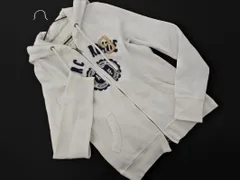 Abercrombie & Fitch アバクロンビー＆フィッチ 裏起毛 刺繍 ジップアップ パーカー sizeM/白 ◇■ レディース