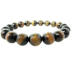 ★タイガーアイブレスレット【高級１０ｍｍ珠】※ＬＬサイズ：内径約１９～２０ｃｍ選択可能虎目石 虎眼石 Taiger's Eyeパワーストーン ブレスレット 天然石 ブレスレット 金運祈願 ギャンブル運祈願 商売運祈願 仕事運祈願 勝負運祈願 ブレスレット
