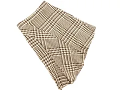 KUMIKYOKU 組曲 ウール混 アシンメトリー Aライン 台形 スカート size1/ベージュxブラウン ◇■ レディース