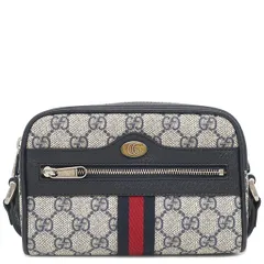 グッチ GUCCI ショルダーバッグ GGスプリーム オフィディア ミニ バッグ GGスプリームキャンバス ネイビー シルバー金具 紺  517350 【保存袋】【中古】