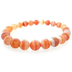 ★サードオニキスブレスレット【高級８ｍｍ珠】※ＬＬサイズ：内径約１９〜２０ｃｍ選択可能Sardonyx 赤縞瑪瑙 紅縞メノウ 8月誕生石 8月 誕生石 パワーストーン 天然石 オニキス 天眼石 幸運祈願 恋愛運祈願 結婚運祈願 復縁祈願 夫婦円満祈願 ブレスレ