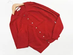 PAUL STUART ポールスチュアート クルーネック ニット カーディガン size6/赤 ◇■ レディース