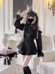 地雷系レイ・セットアップ・ワンピース・スカート・ツーピース（2COLOR）