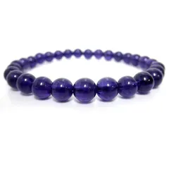 ★アメジストブレスレット【高級６ｍｍ珠】※内径サイズ：約１４〜１８ｃｍ選択可能（Amethyst、紫水晶） パワーストーン ブレスレット 天然石 ブレスレット 金運祈願 ブレスレット 恋愛運祈願 癒し祈願 家庭円満祈願 魔除け祈願