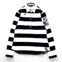 サイズ：1 PEARLY GATES パーリーゲイツ 30周年 長袖ポロシャツ ニコちゃん ボーダー柄 ホワイト系 [240101539414] ゴルフウェア レディース ストスト