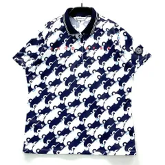 サイズ：LL AND PER SE アンパスィ 2023年モデル 半袖ポロシャツ ロゴ総柄 ネイビー系 [240101539899] ゴルフウェア レディース ストスト