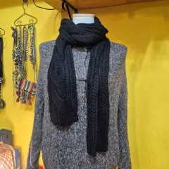 ブラック ニット マフラー