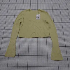 ◇ Θ 未使用 GRL グレイル an1241 リブニットカーディガン イエロー系 Sサイズ レディース E  【1510240016208】