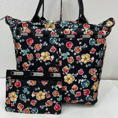 7558　LeSportsac　レスポートサック　 トートバッグ　肩掛け　エブリガールトート　 キルティング　花柄　ブラック系　黒　 ナイロン　軽量　レディース