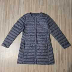 レディース90 95) レディース ロング 軽量 ダウン コート グレー